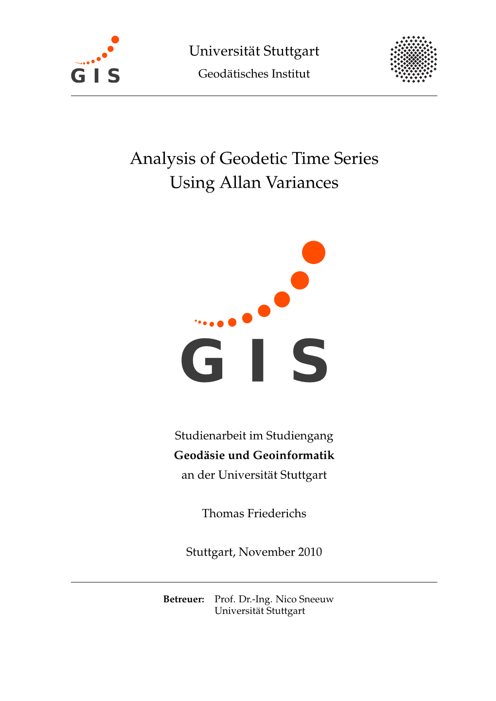 Analysis of Geodetic Time Series Using Allan Variances