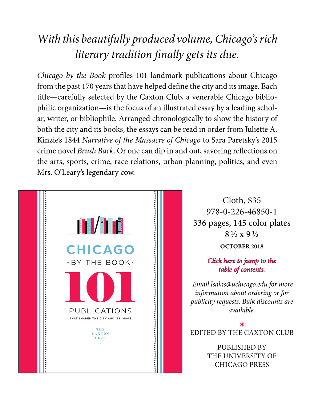 With This Beautifully Produced Volume, Chicago's Rich Literary Tradition