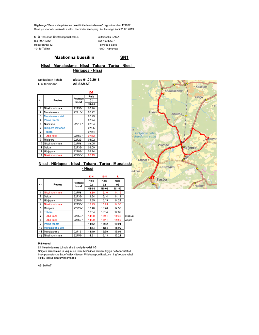 SN1 Maakonna Bussiliin