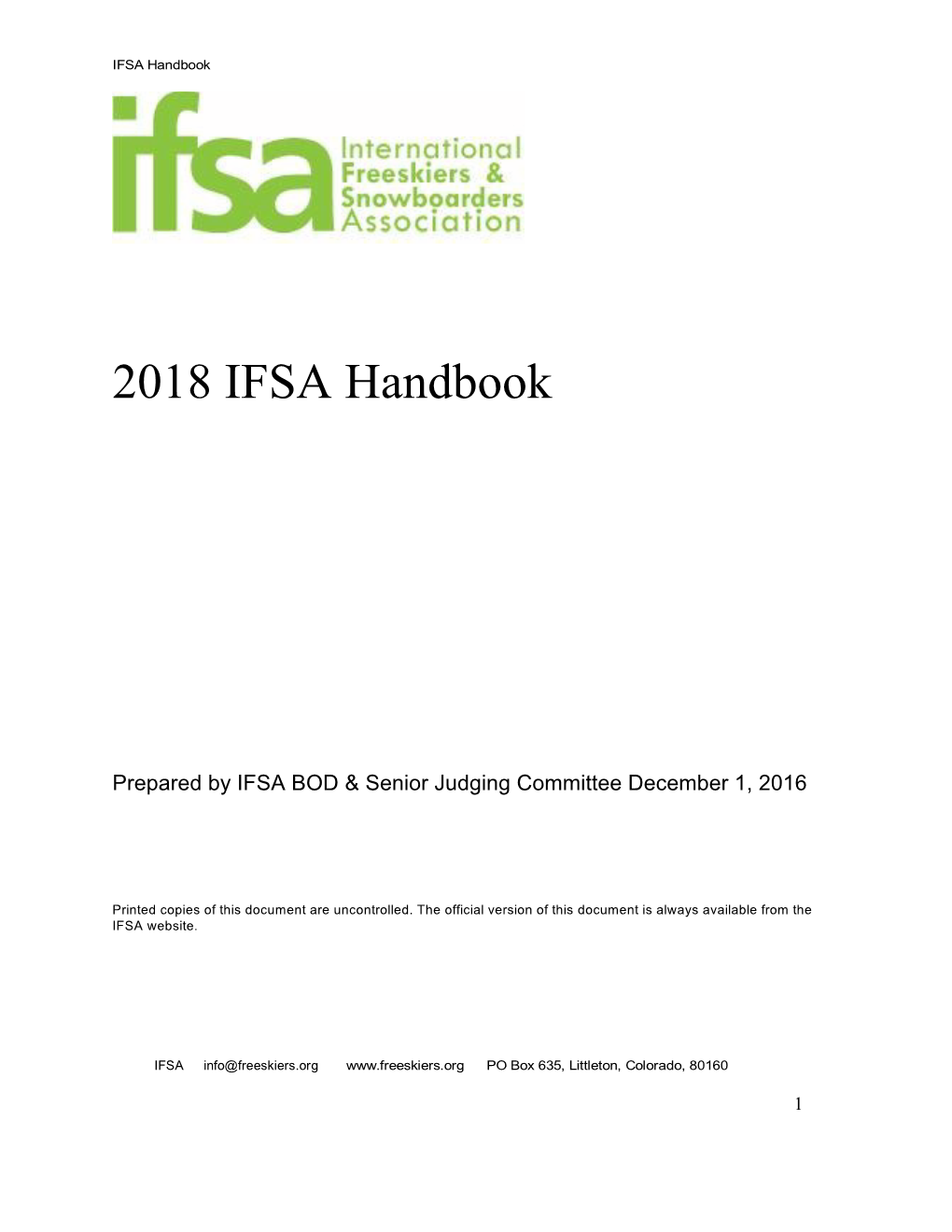 2018 IFSA Handbook