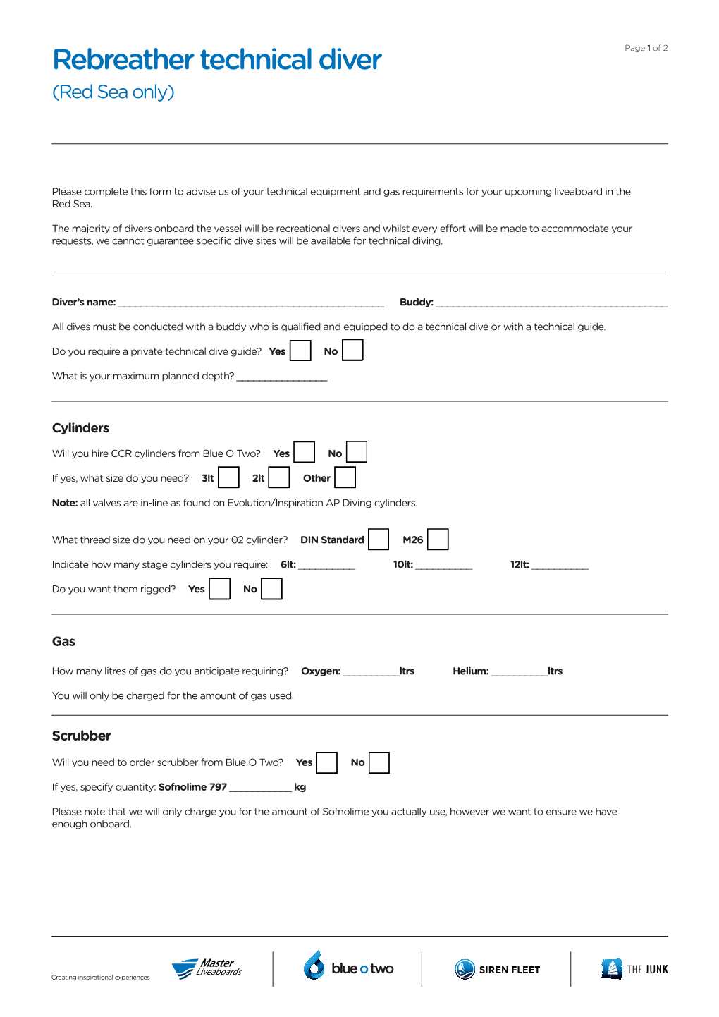 Rebreather Technical Diver Page 1 of 2 (Red Sea Only)