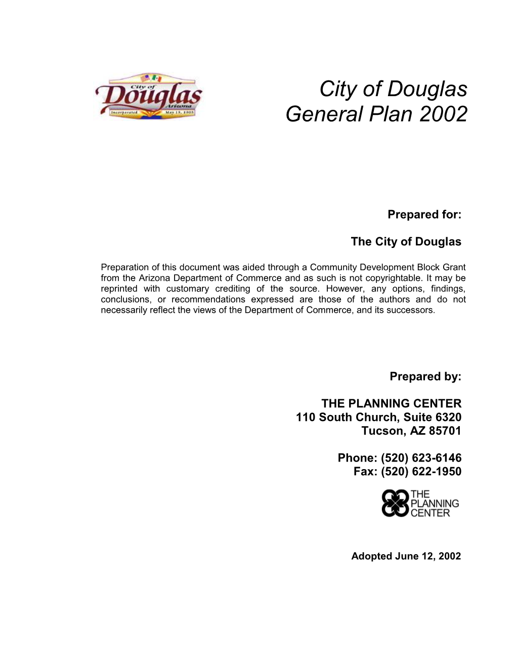 City of Douglas General Plan 2002