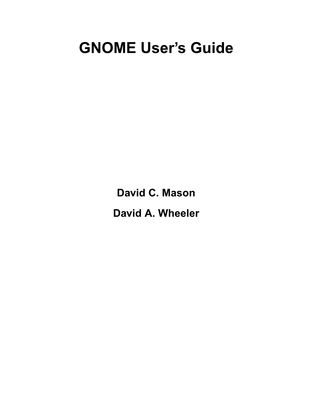 GNOME User's Guide