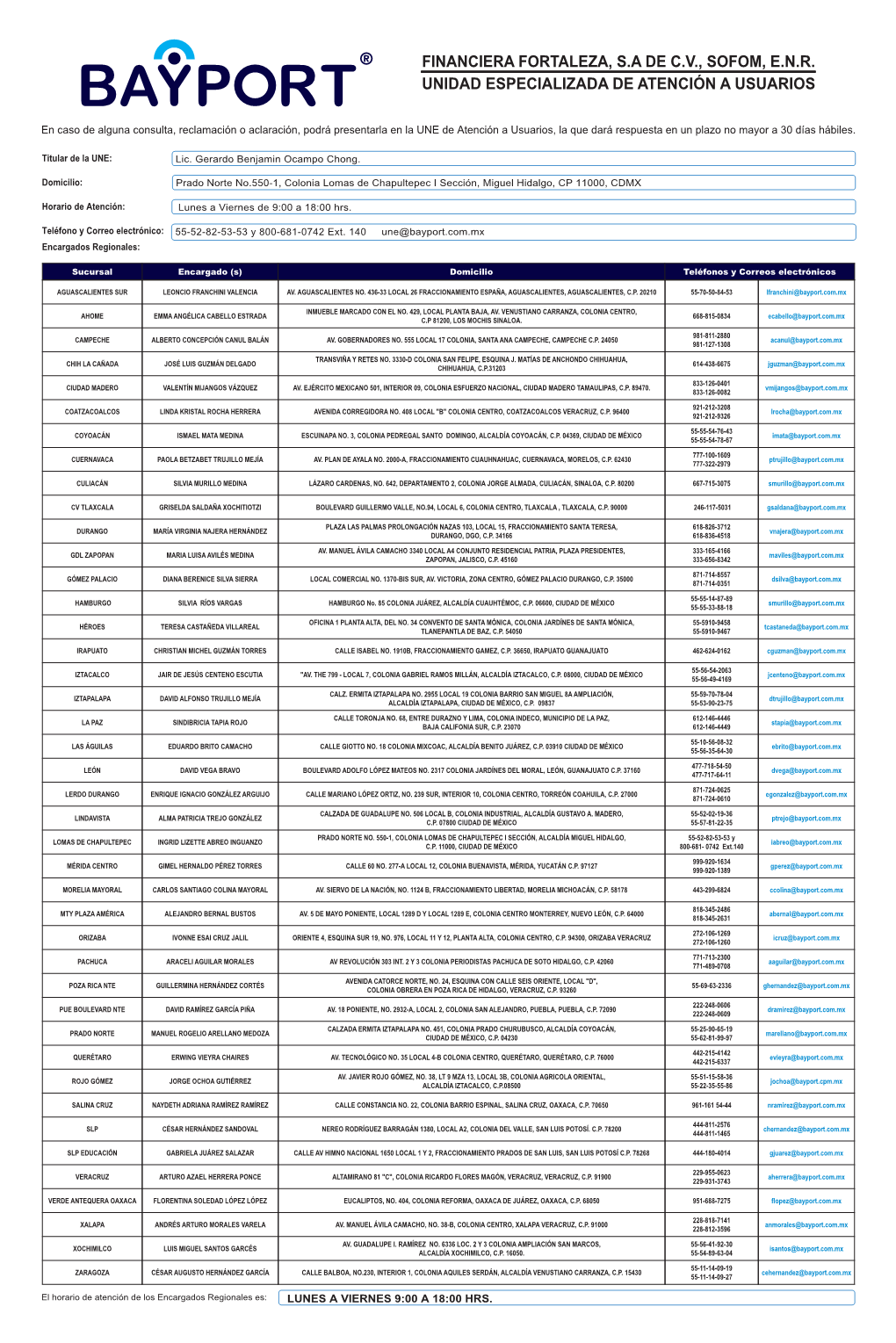 Unidad Especializada De Atención a Usuarios