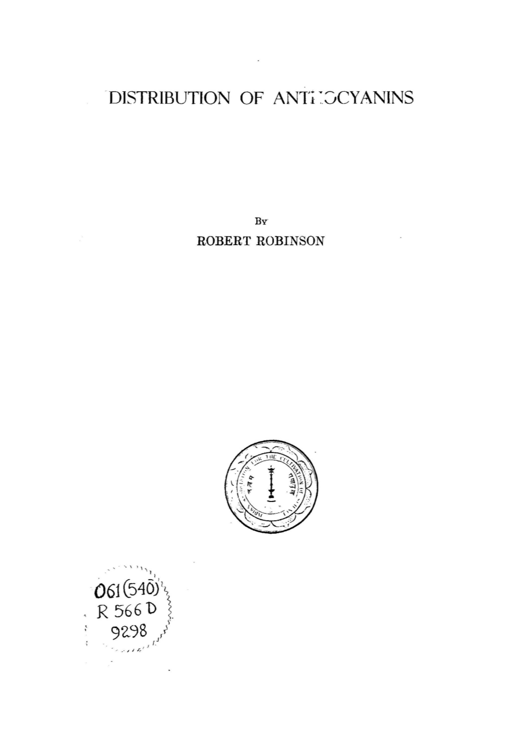 DISTRIBUTION of ANYHOCYANINS R. ROBINSON IACS.Pdf