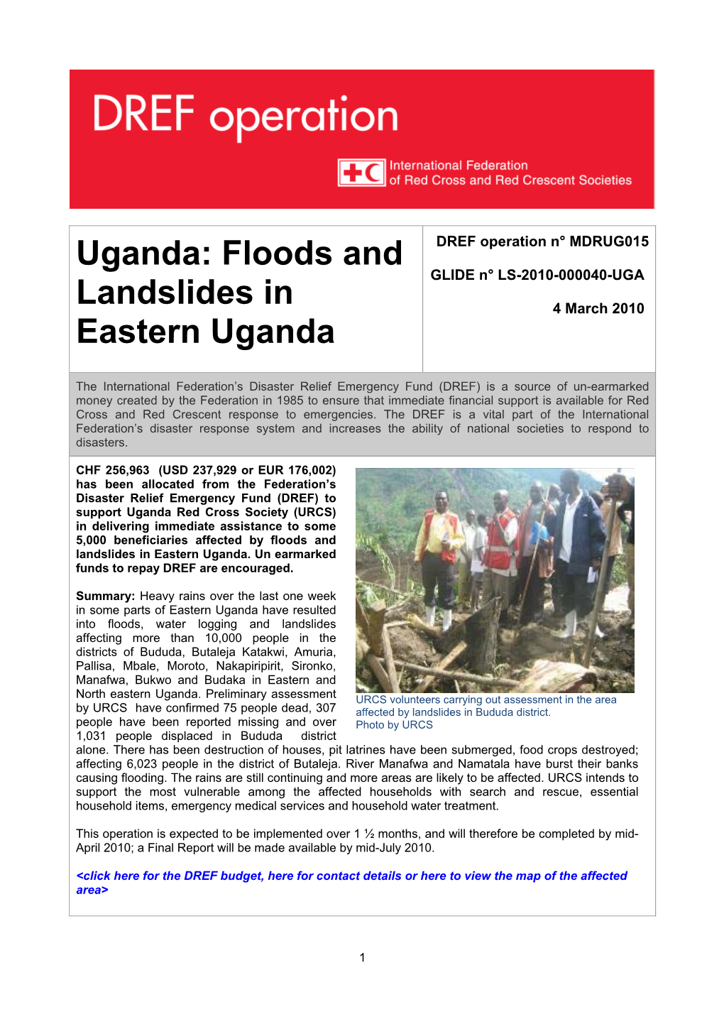 Floods and Landslides in Eastern Uganda
