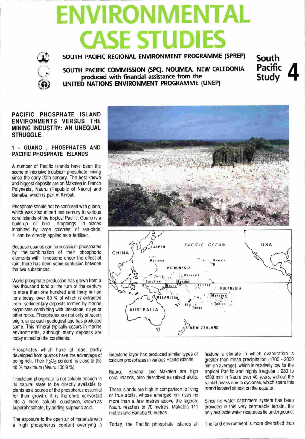 Pacific Phosphate Island Environments Versus the Mining Industry: an Unequal Struggle