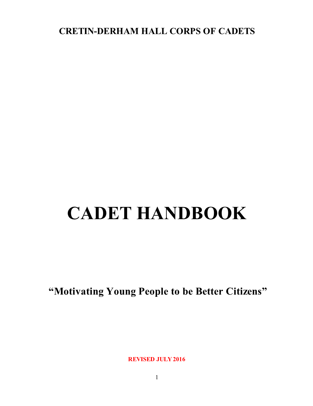 Cadet Handbook