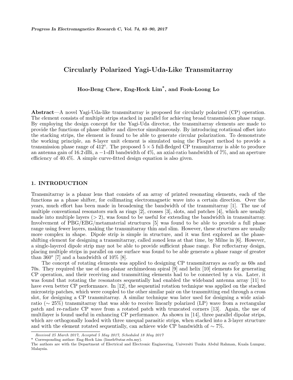 Circularly Polarized Yagi-Uda-Like Transmitarray