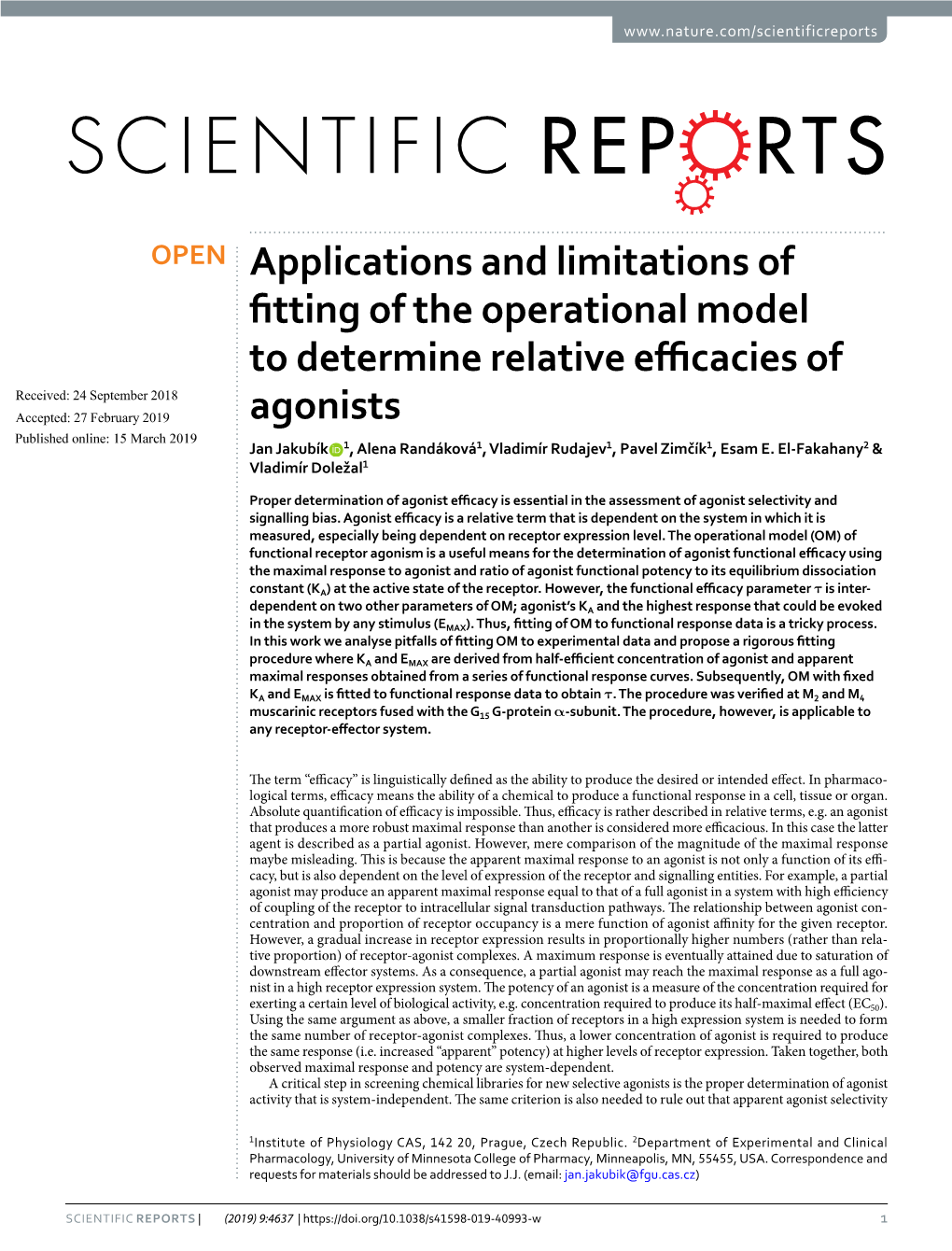 Applications and Limitations of Fitting of the Operational Model to Determine Relative Efficacies of Agonists