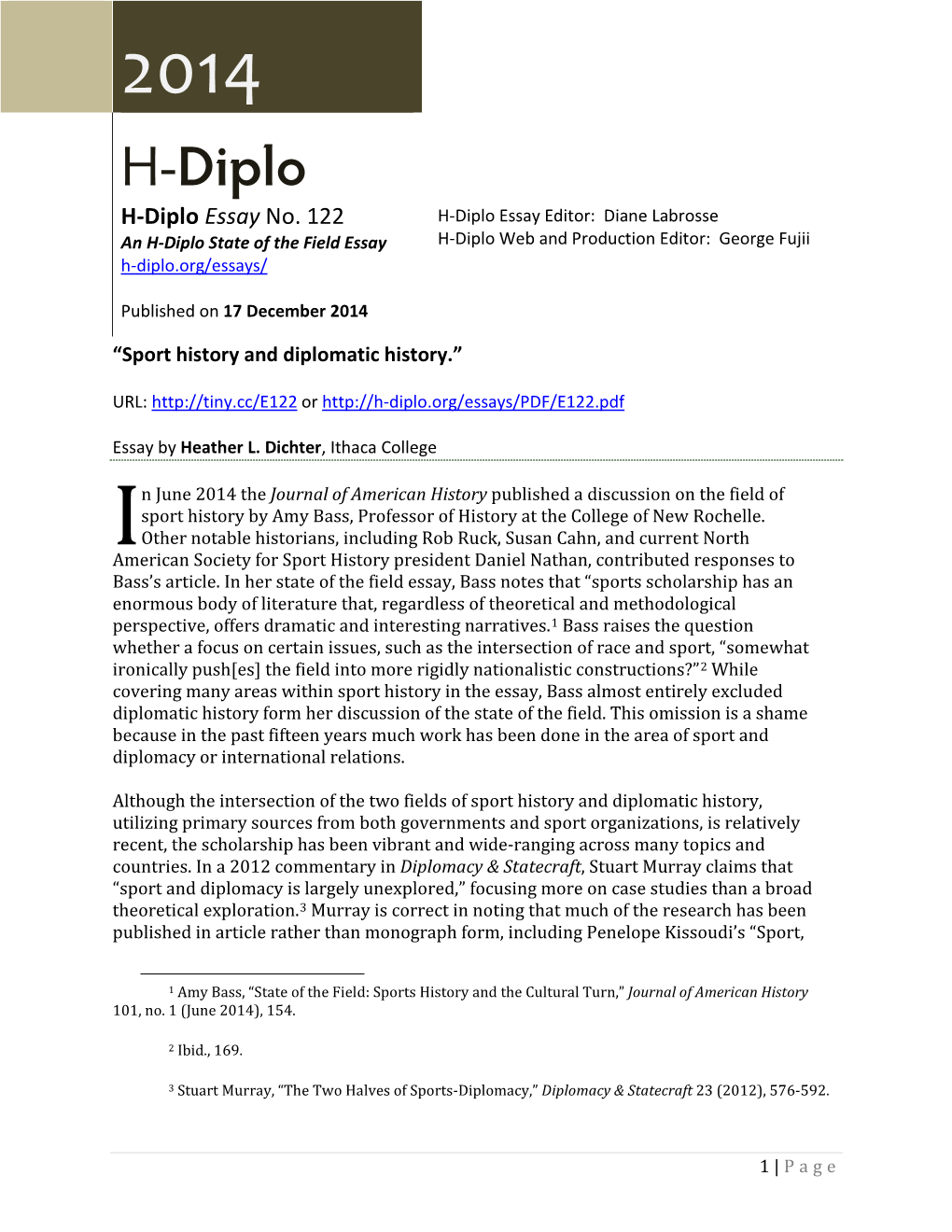 H-Diplo Essay No