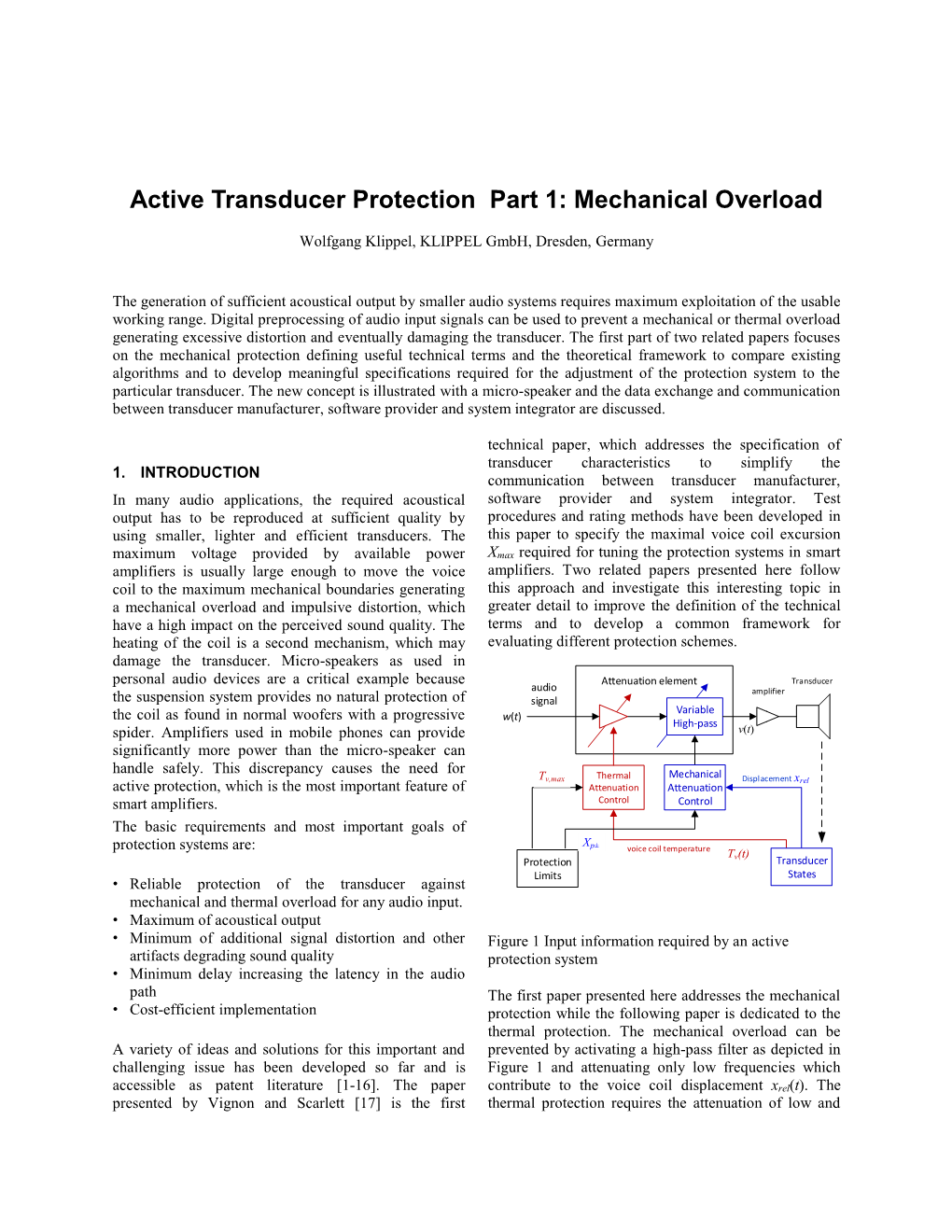 Active Transducer Protection Part 1: Mechanical Overload