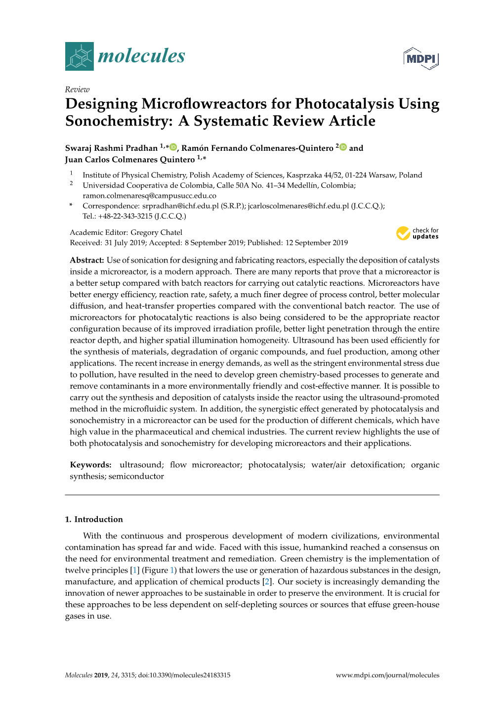 Designing Microflowreactors for Photocatalysis Using Sonochemistry