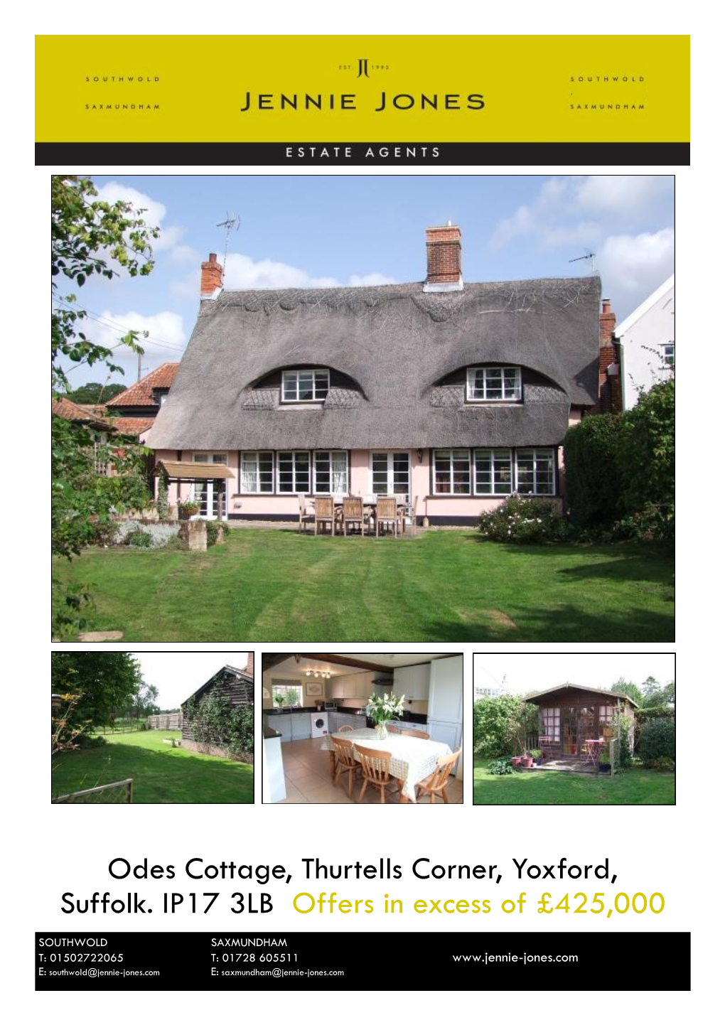 Odes Cottage, Thurtells Corner, Yoxford, Suffolk. IP17 3LB Offers in Excess of £425,000