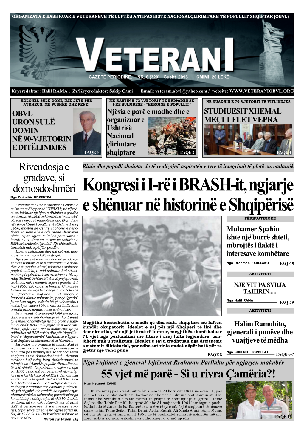 Kongresi I I-Rë I BRASH-It, Ngjarje E Shënuar Në Historinë E Shqipërisë