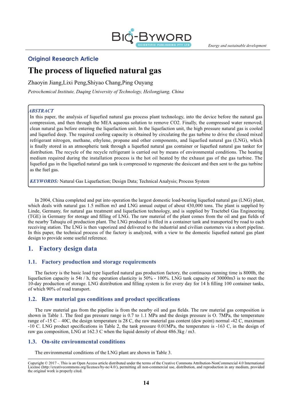 The Process of Liquefied Natural