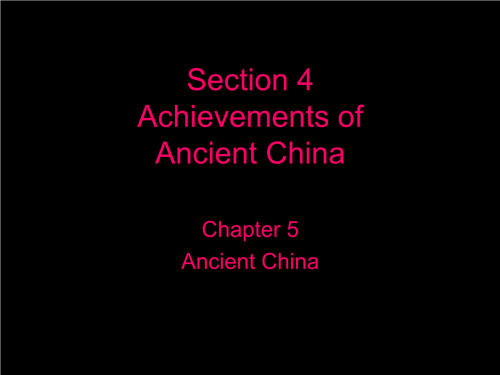 Achievements of Ancient China