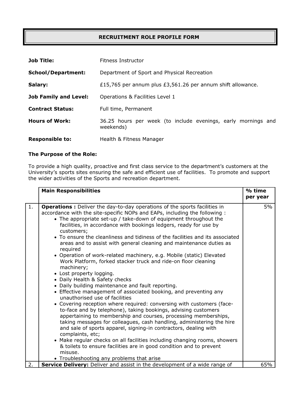 Recruitment Role Profile Form s2