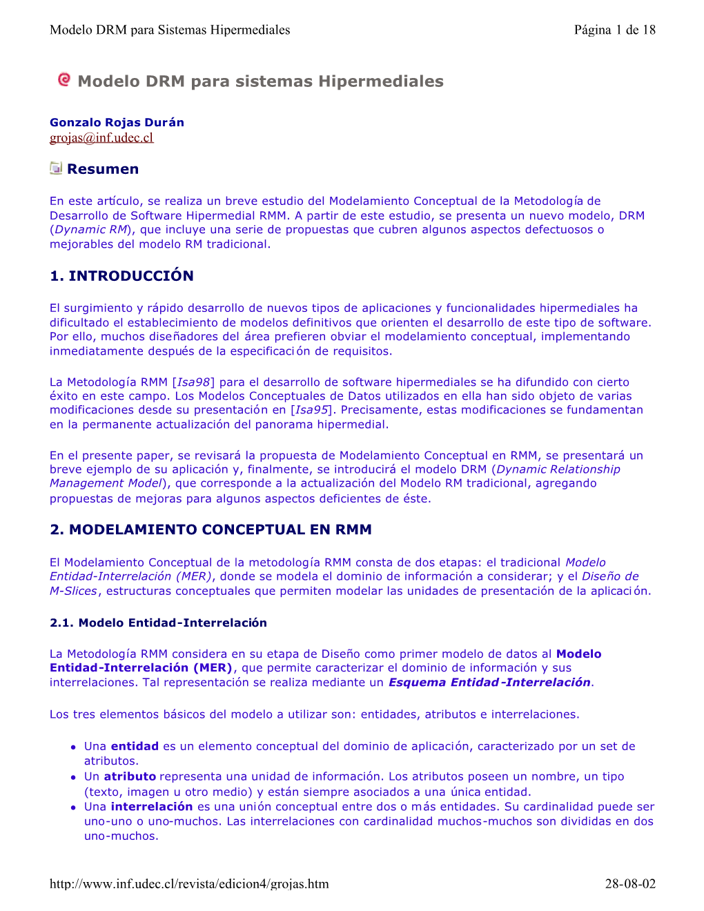 Modelo DRM Para Sistemas Hipermediales Página 1 De 18