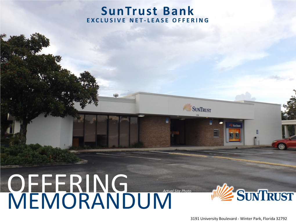 Suntrust Bank EXCLUSIVE NET - LEASE OFFERING
