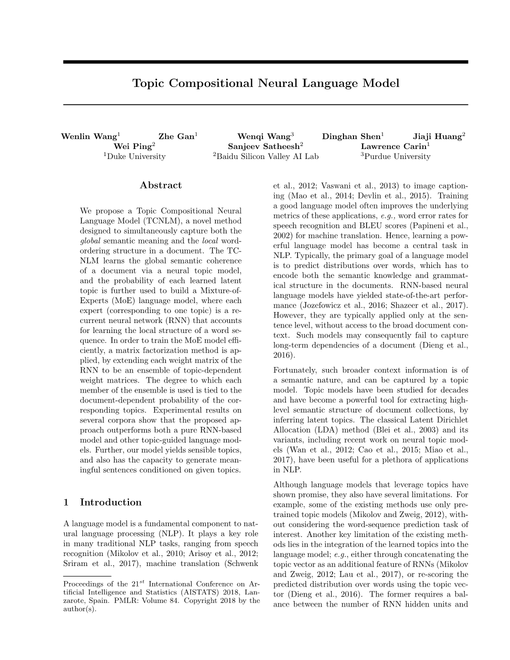 Topic Compositional Neural Language Model