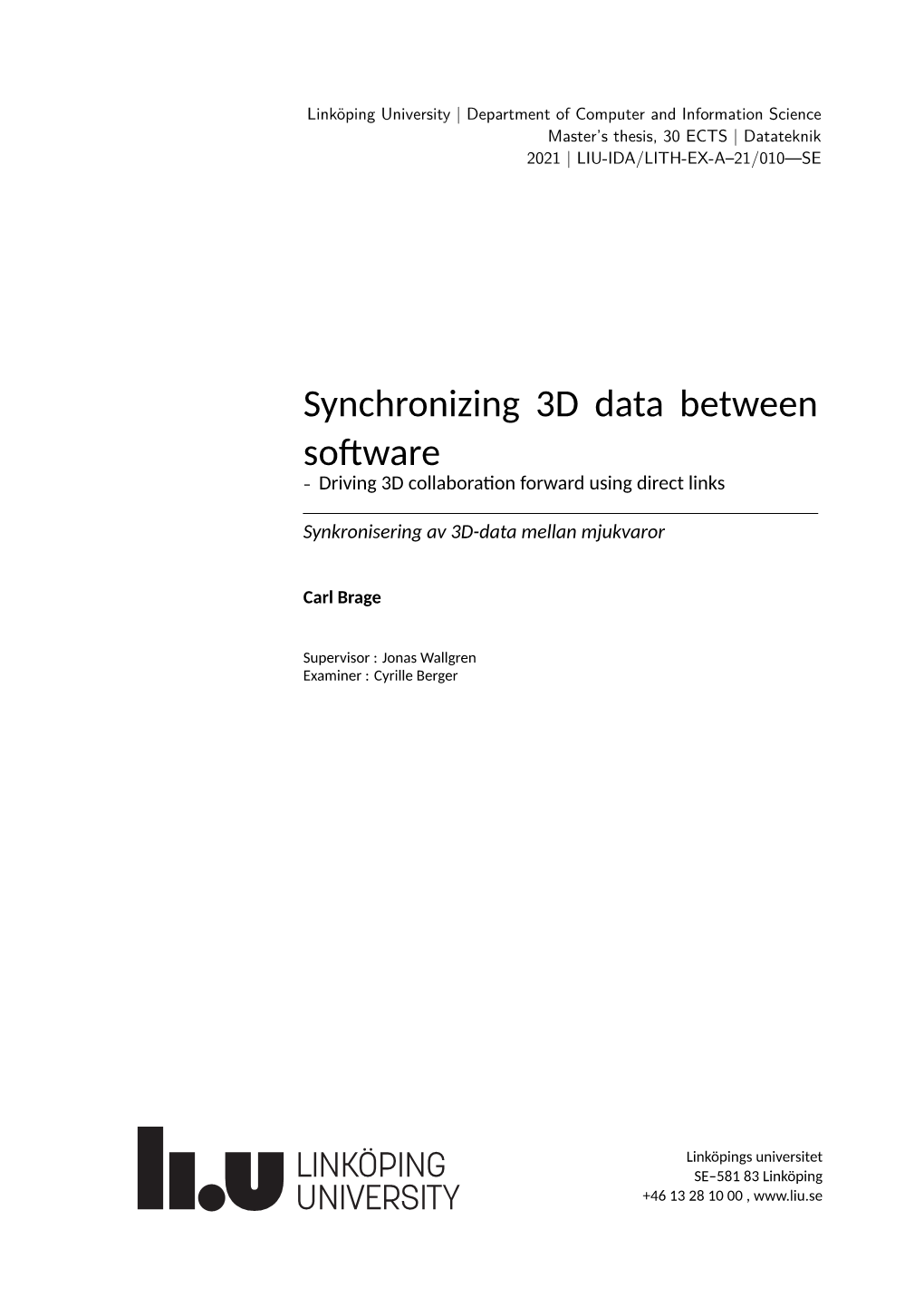 Synchronizing 3D Data Between Software – Driving 3D Collaboration Forward Using Direct Links