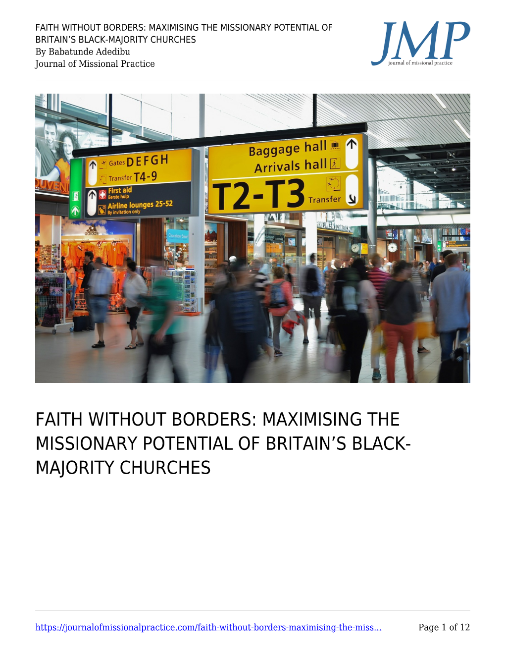 Maximising the Missionary Potential of Britain's Black-Majority Churches