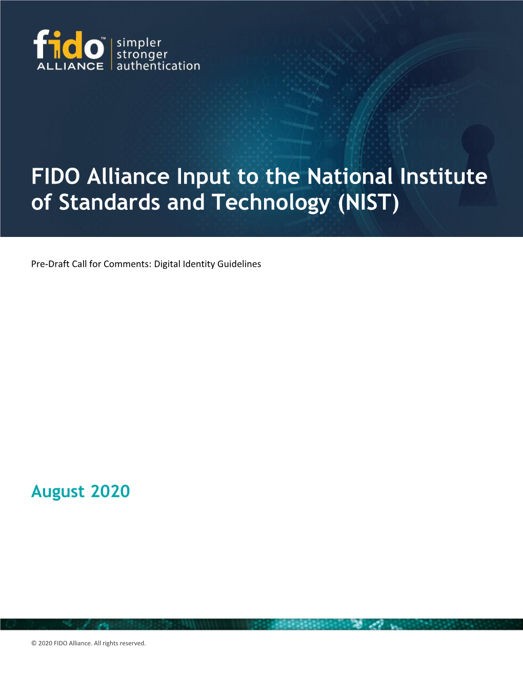 Comments on 800-63 RFC from Fido Alliance