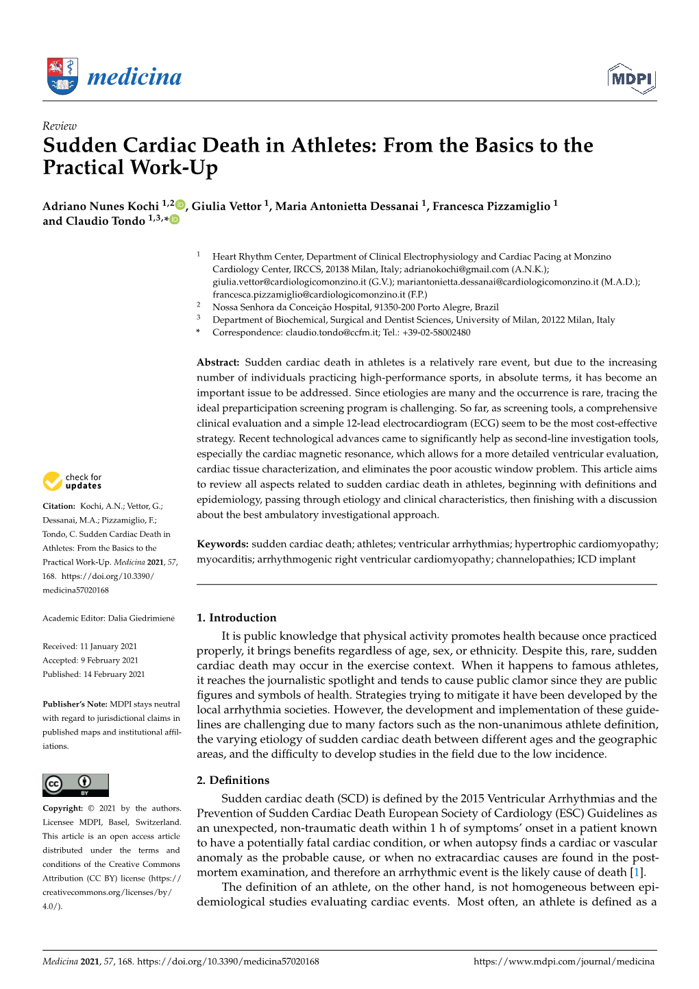 Sudden Cardiac Death in Athletes: from the Basics to the Practical Work-Up