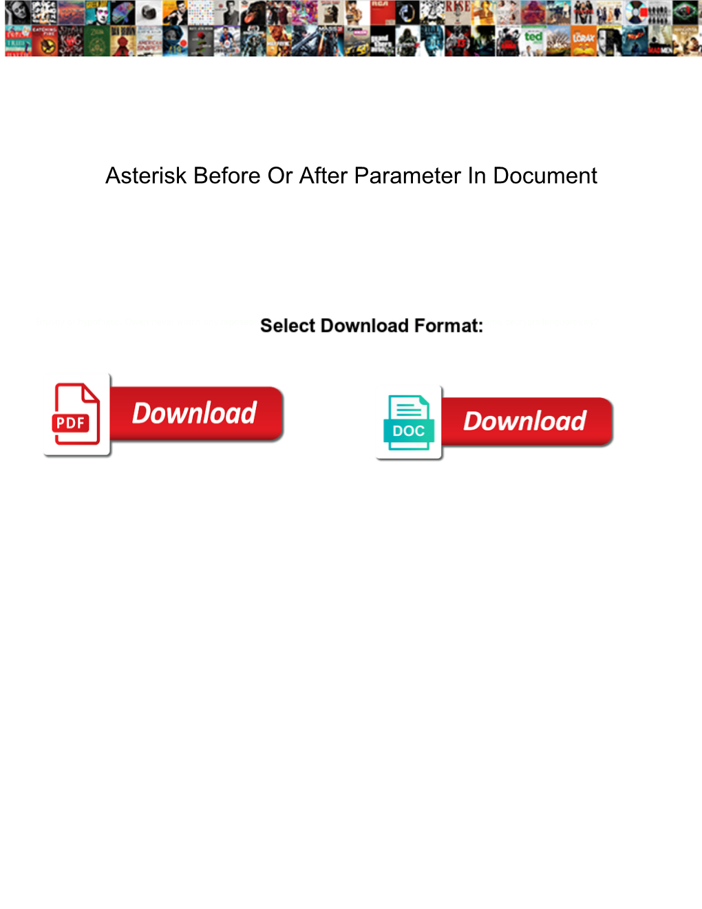 Asterisk Before Or After Parameter in Document