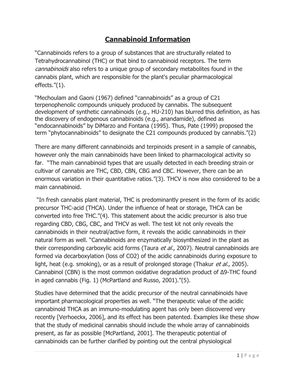 Cannabinoid Information