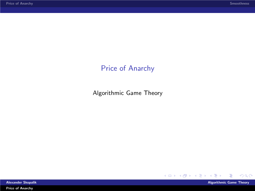 Price of Anarchy Smoothness