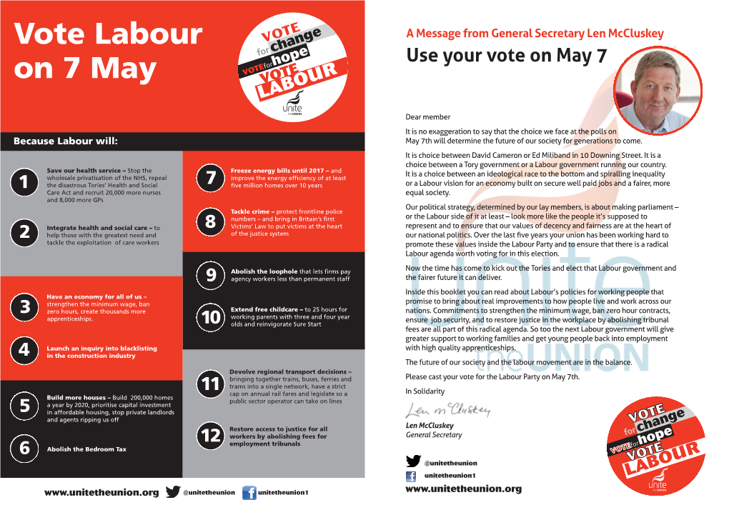 Vote Labour on 7