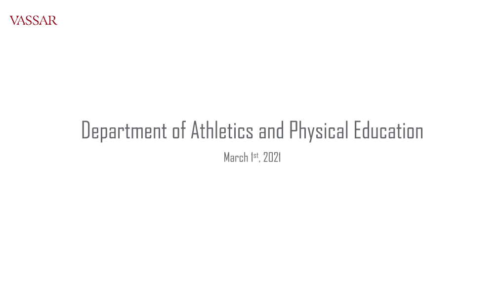 Department of Athletics and Physical Education