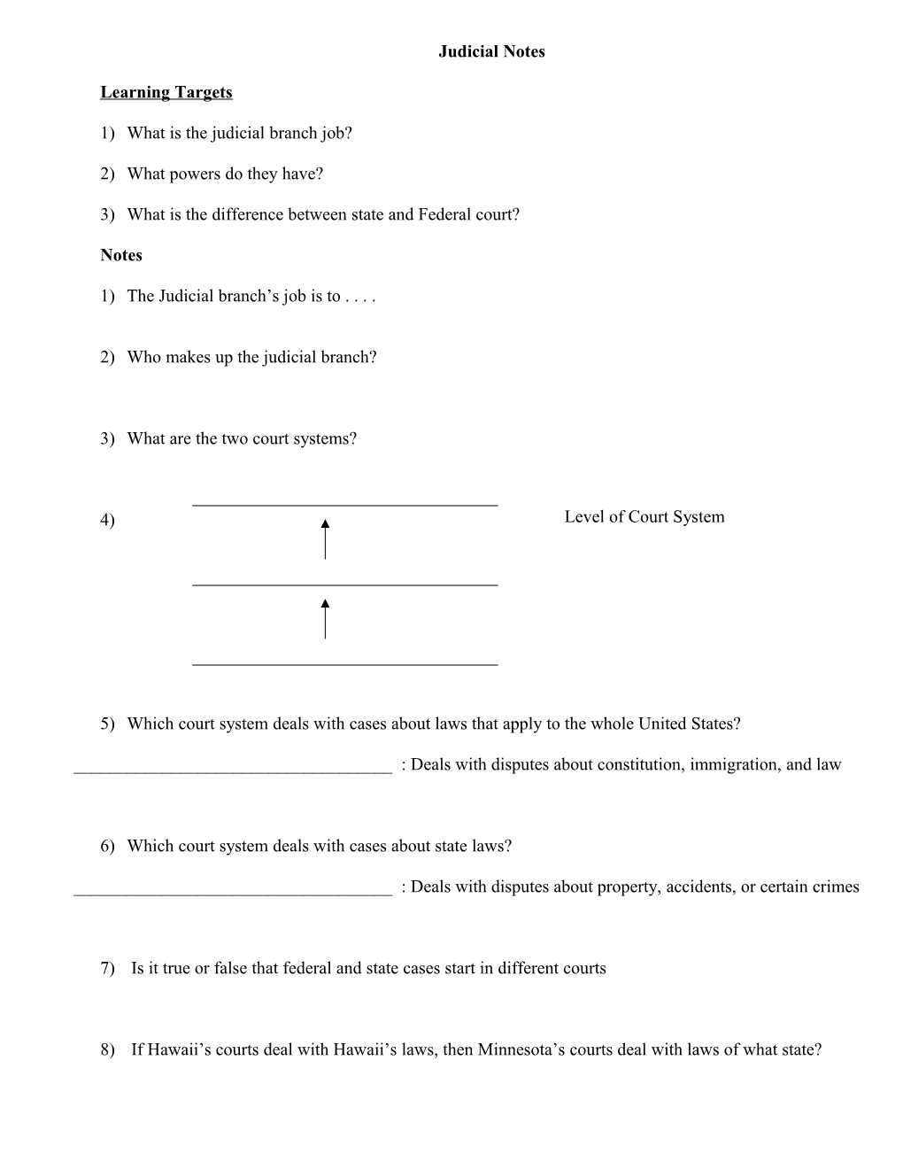 Learning Targets