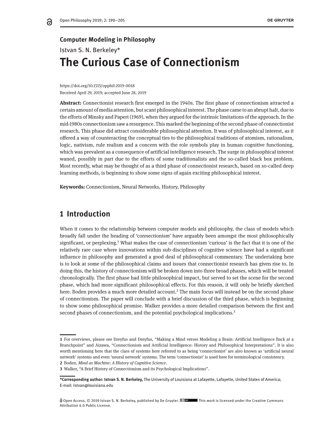 The Curious Case of Connectionism