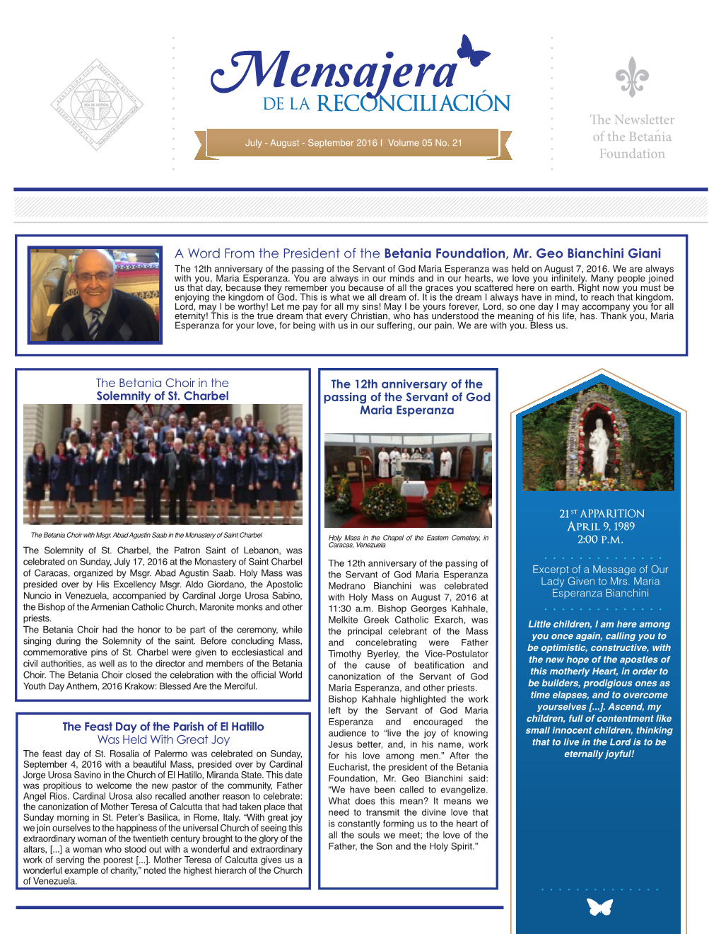 The Newsletter of the Betania Foundation