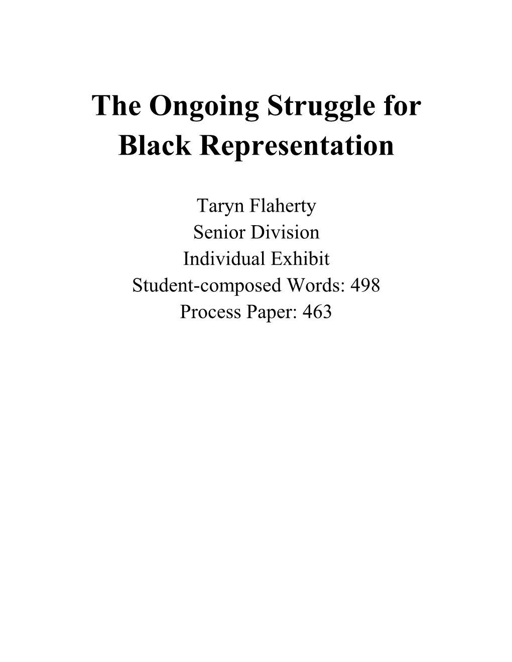The Ongoing Struggle for Black Representation