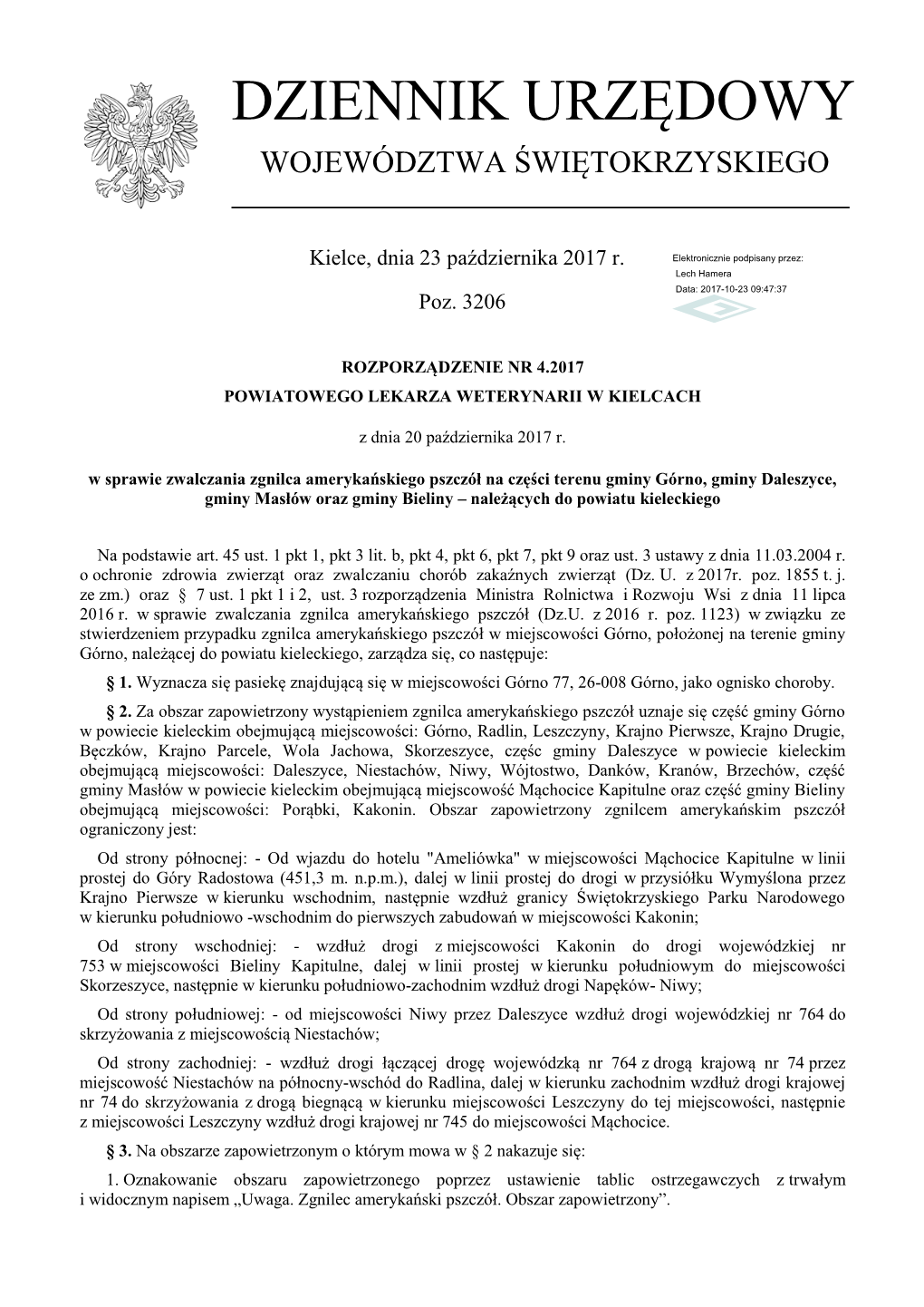 Rozporzadzenie Nr 4.2017 Z Dnia 20 Pazdziernika 2017 R