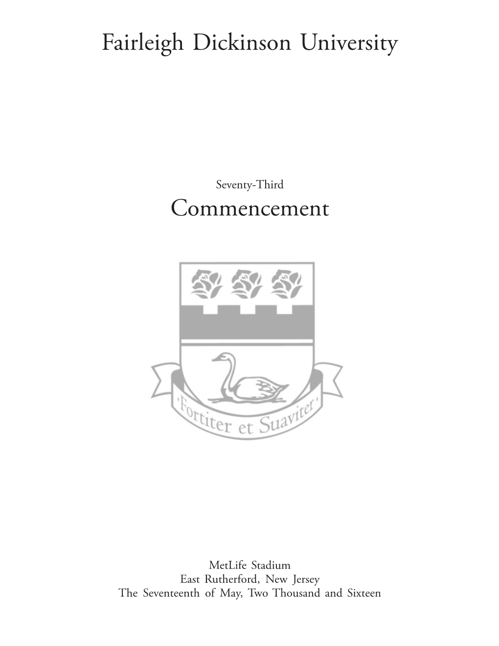 FDU Commencement 2016