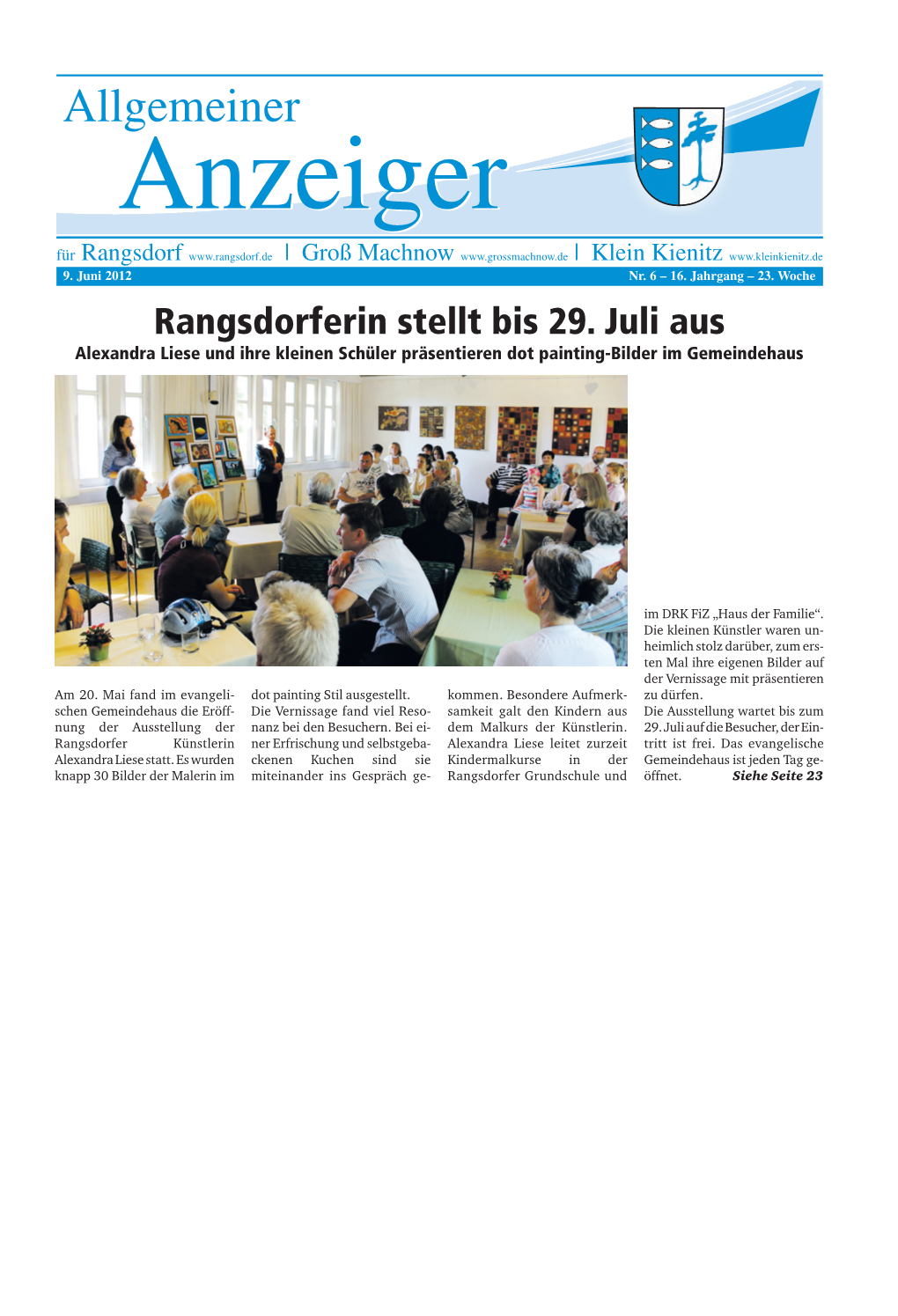 Rangsdorferin Stellt Bis 29. Juli Aus Alexandra Liese Und Ihre Kleinen Schüler Präsentieren Dot Painting-Bilder Im Gemeindehaus