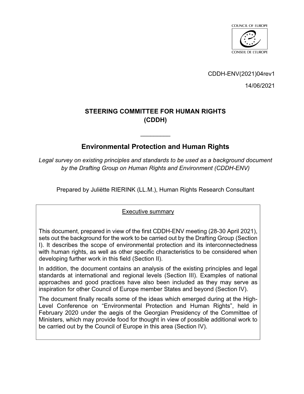 Environmental Protection and Human Rights