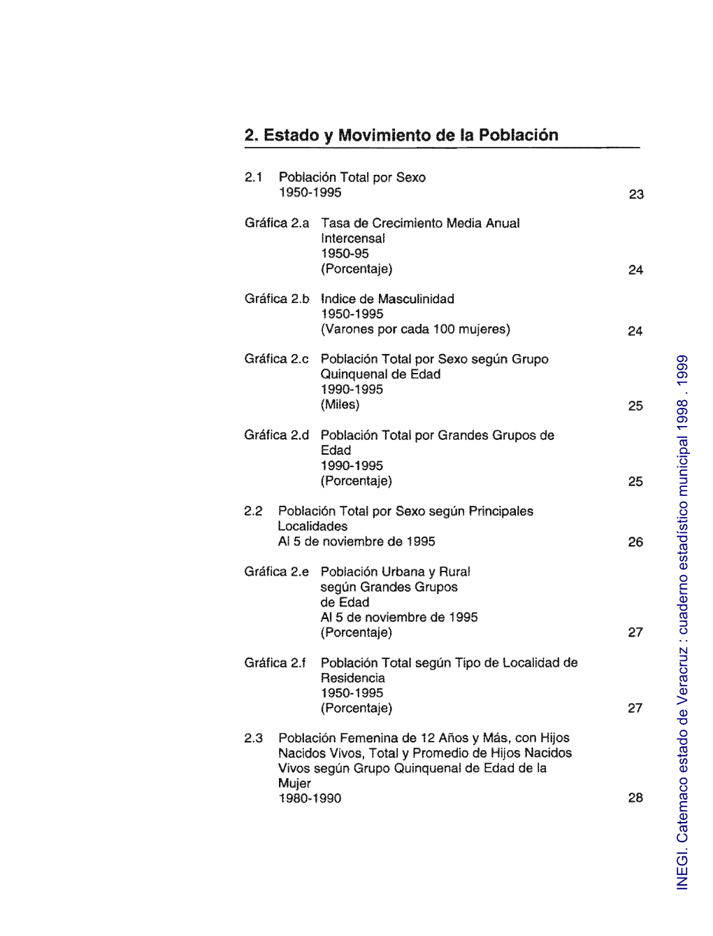 Catemaco Estado De Veracruz : Cuaderno Estadístico Municipal 1998