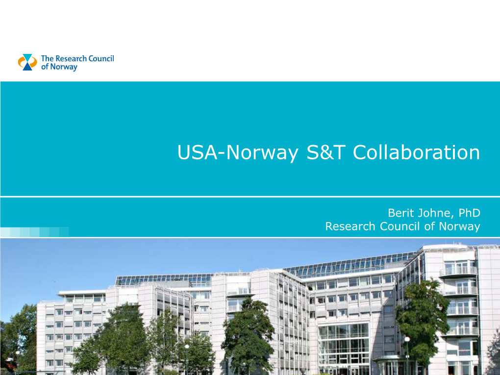 USA-Norway S&T Collaboration