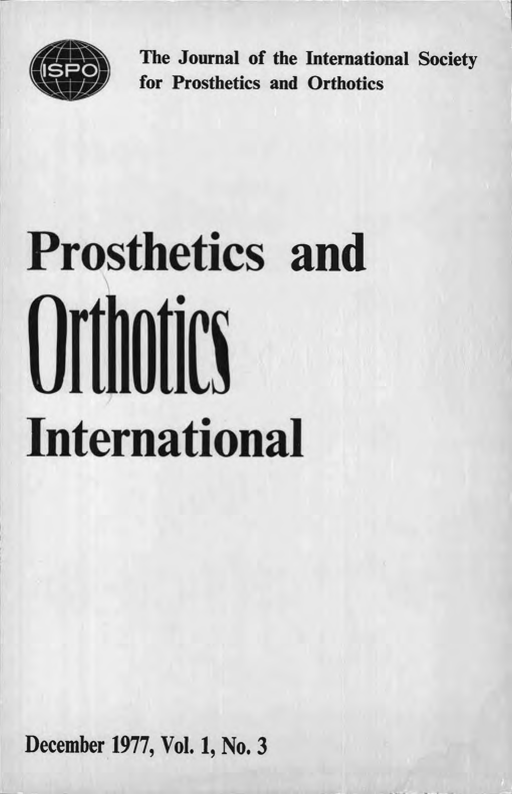 The Journal of the International Society for Prosthetics and Orthotics