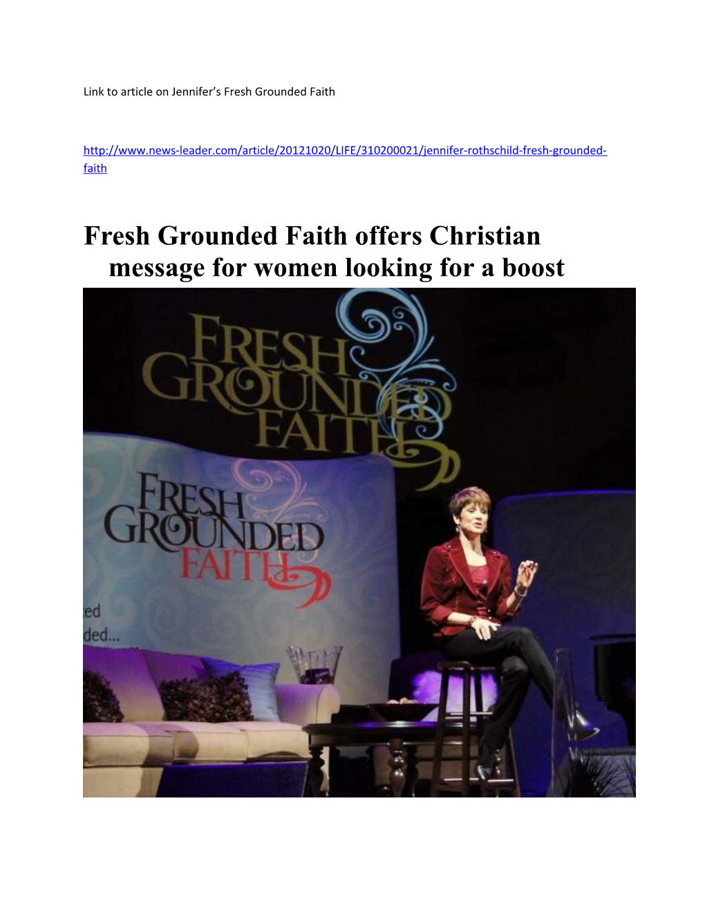 Fresh Grounded Faith Offers Christian Message for Women Looking for a Boost