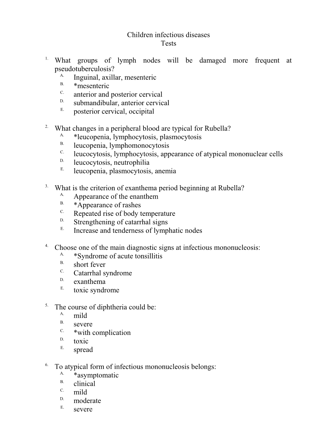 1. What Groups of Lymph Nodes Will Be Damaged More Frequent at Pseudotuberculosis?