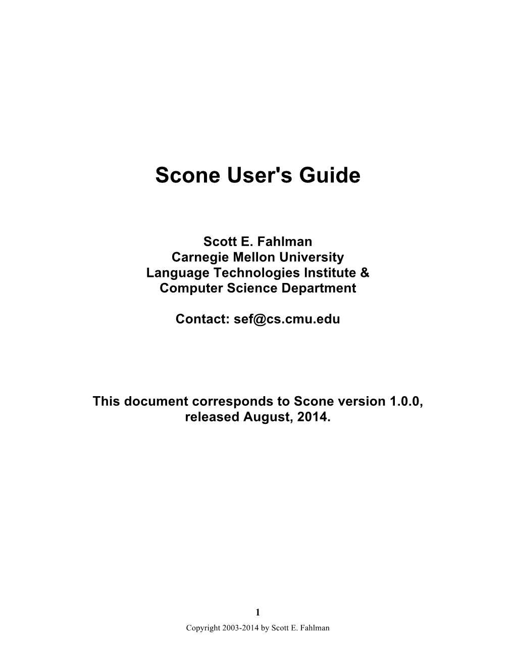 Scone User's Guide