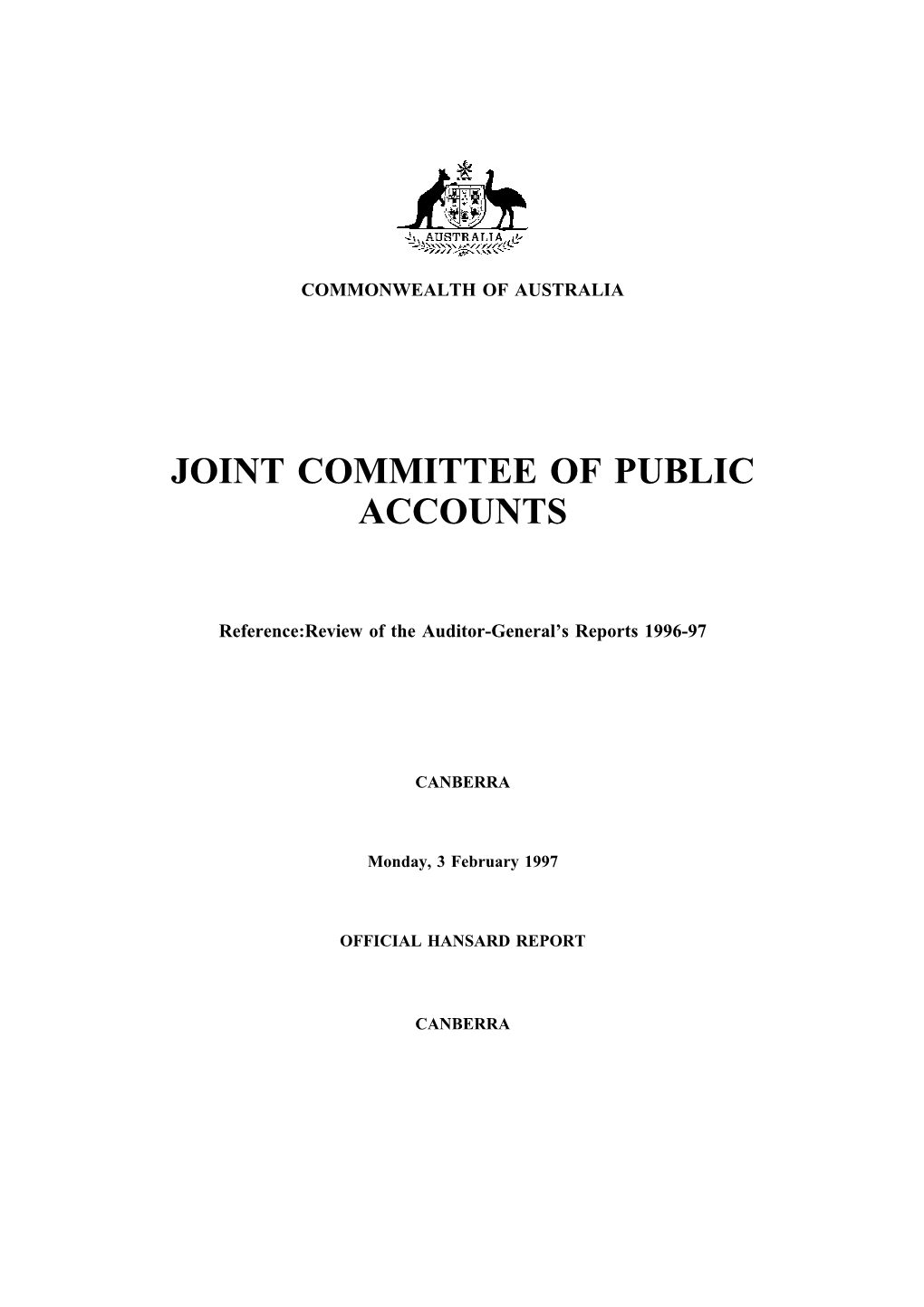 Joint Committee of Public Accounts