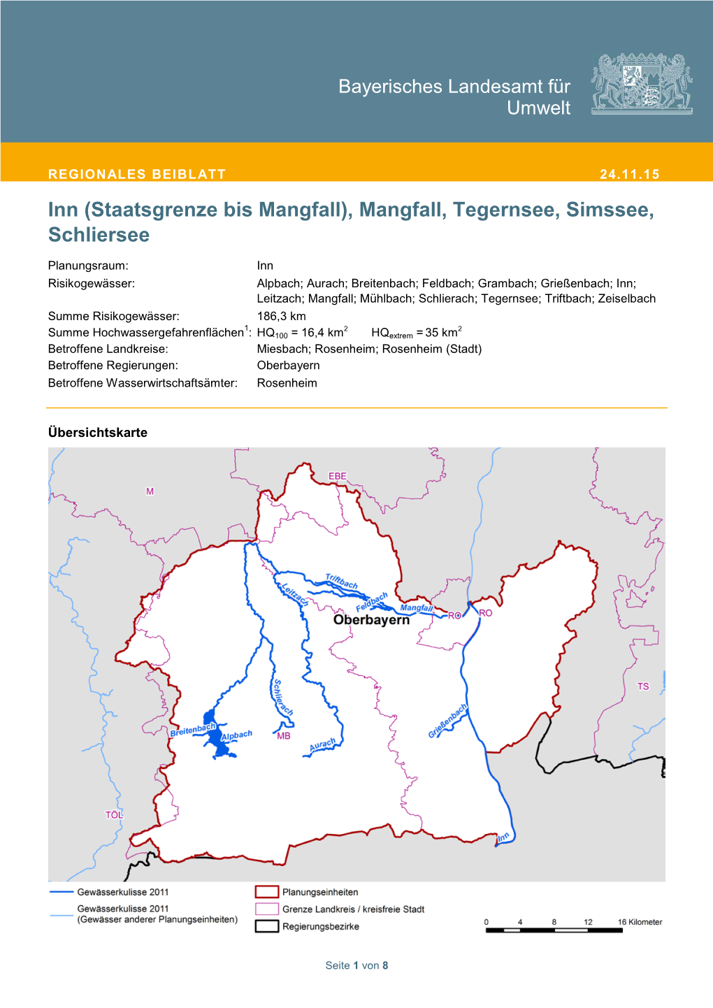 Mangfall, Tegernsee, Simssee, Schliersee